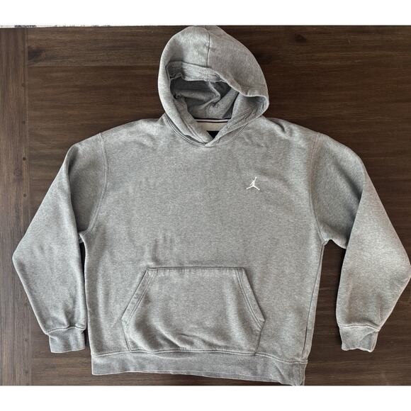 Nike Air Jordan Brooklyn Fleece Hoodie Men’s Large Gray Sweatshirt - Picture 1 of 7